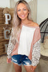 Colorblock Leopard Sleeve Patchwork Top